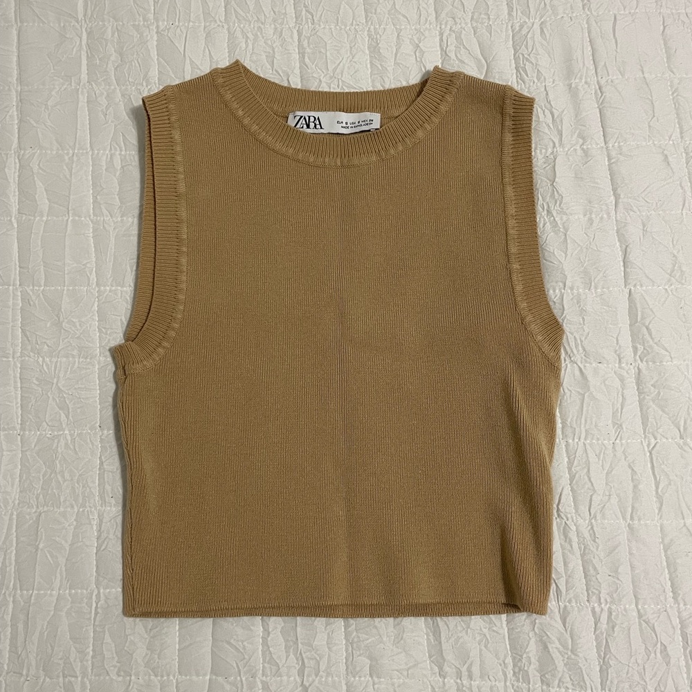Zara high neck knit tank